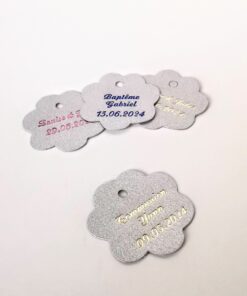 Etiquette dragées fleur