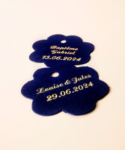 etiquette dragees bleu