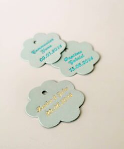 Etiquette dragées fleur