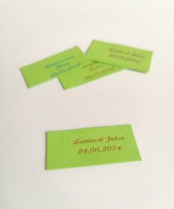 etiquette dragees rectangle vert