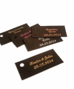 Etiquette dragees rectangle chocolat