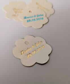 etiquette dragées fleur ivoire