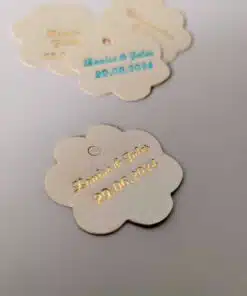 etiquette dragées fleur ivoire