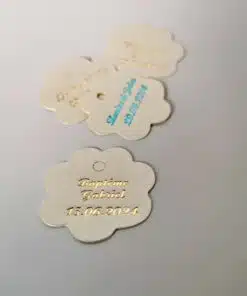 etiquette dragées fleur ivoire