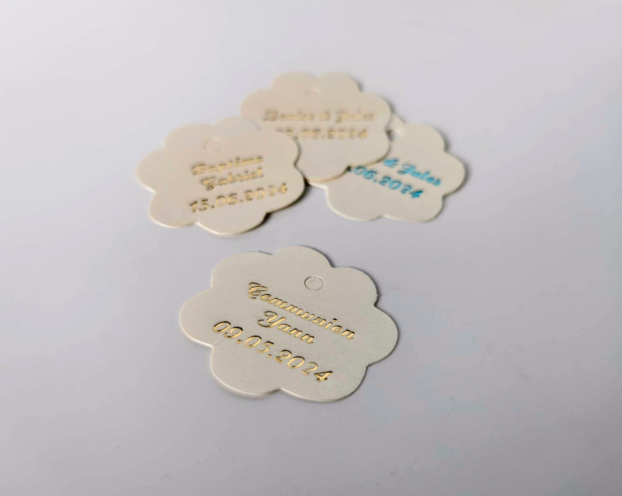 etiquette dragées fleur ivoire