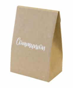 Boite à dragées Communion - Pochette Kraft - Lot de 6