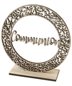 Centre de table Communion - Couronne en bois