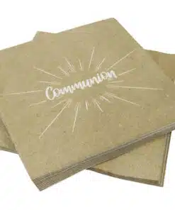 Serviette Baptême - Kraft - Lot de 20