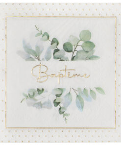 Serviette baptême vegetal