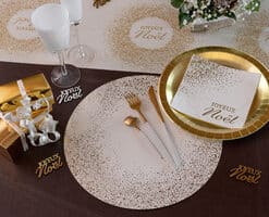 Alternative view of Set de table - Scintillant- Blanc et doré - Lot de 6