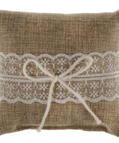 Coussin pour Alliances - Jute & Dentelle