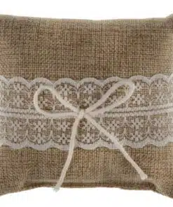 Coussin pour Alliances - Jute & Dentelle