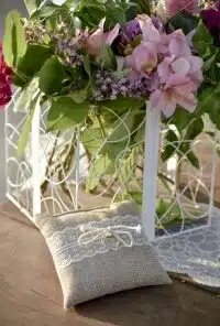 Coussin pour Alliances - Jute & Dentelle