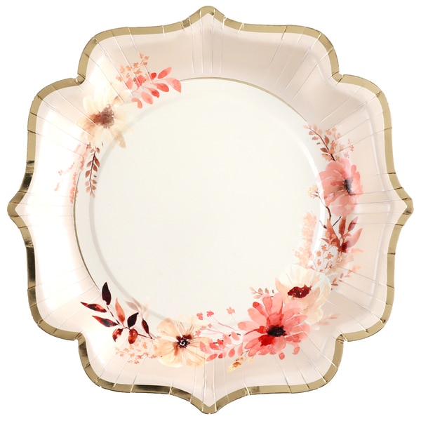 Assiette Fleurie - Lot de 10