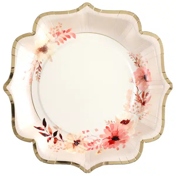 Assiette Fleurie - Lot de 10