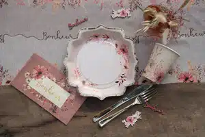 Assiette Fleurie - Lot de 10 – Image 2