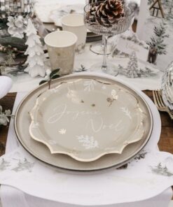 Assiette noël vert sauge