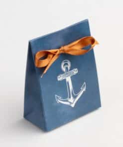 mini-pochon dragées ancre et coquillage theme mer