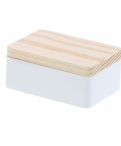 Boite a dragées en bois blanc et naturel