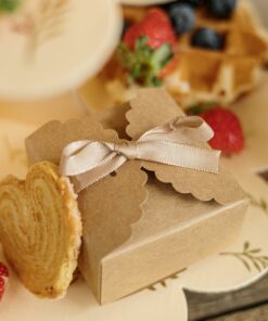 Boite à dragees kraft avec ruban