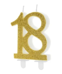 Bougie 18 ans doré or