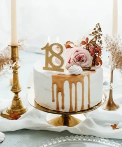 Bougie GATEAU ANNIVERSAIRE 18 ans or