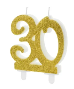 Bougie 30 ans doré OR
