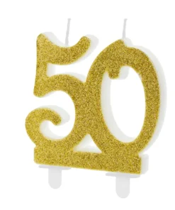Bougie 50 ans doré OR