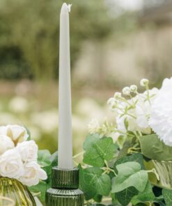 Bougie chandelier vert sauge eucalyptus ou vert de gris