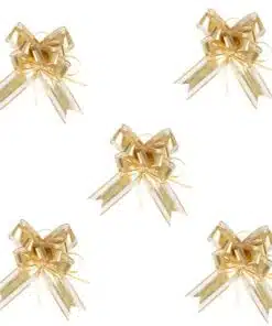 Noeud deco voiture or doré mat