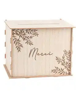 Urne en bois naturel merci