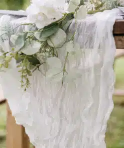 chemin de table cheesecloth gaz de coton blanc cassé