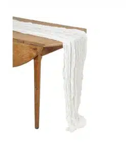 chemin de table froissé blanc cassé