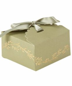 contenant dragées vert sauge et or