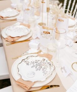deco de table blanc et or