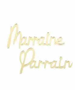 déco parrain et marraine en plexi Or
