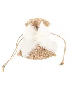 sachet dragées en jute et noeud en lin