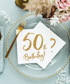 serviette anniversaire 50 ans