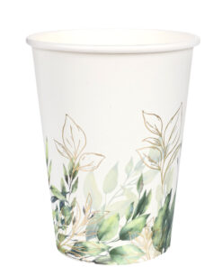 gobelet feuillage vert et or