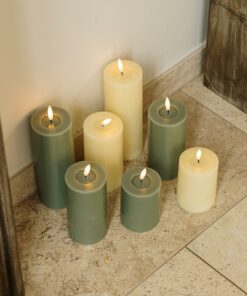 Alternative view of Bougie LED - Vert Eucalyptus - 10 x 7 cm