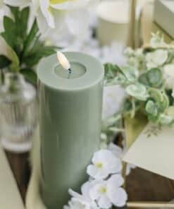 Bougie led vert eucalyptus 15 cm