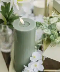 Bougie led vert eucalyptus 15 cm