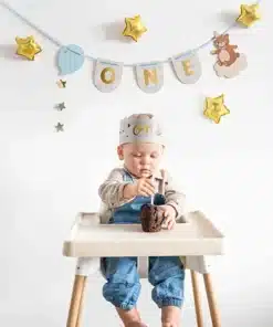 guirlande et couronne 1er anniversaire ourson