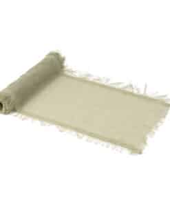 Chemin de table Effiloché Vert de gris