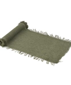 Chemin de table Effiloché Vert eucalyptus