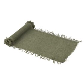 Chemin de table Effiloché Vert eucalyptus