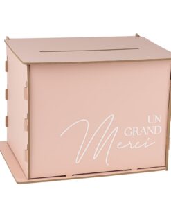 Urne en bois rose et blanc