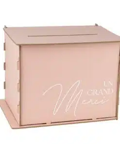 Urne en bois rose et blanc