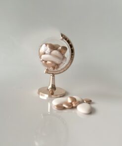 contenant dragées globe rose gold cuivre