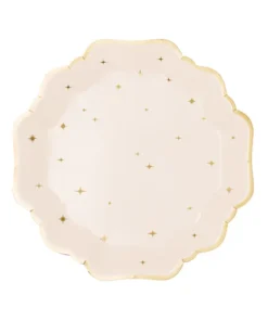 Assiette beige etoile or